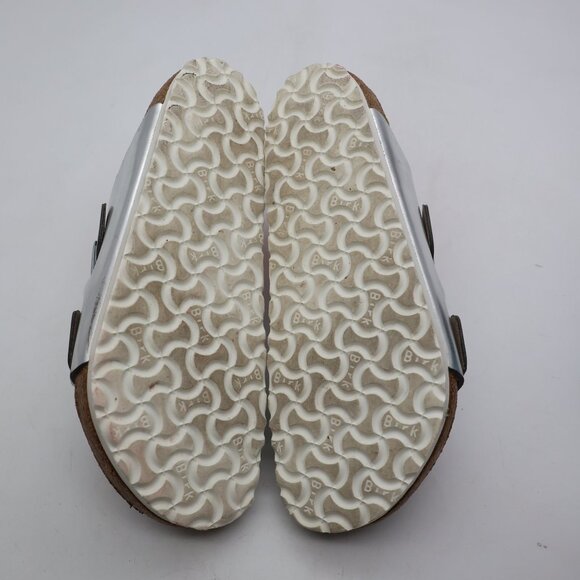 Birkenstock Arizona Women's EU 40 US 9 Soft Footbed Silver Leather - Picture 7 of 10